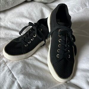 Steve Madden | Dlena | Black with Gold Accents | Lace up|Fabric Sneakers |Size 8